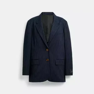 Single-breasted pinstriped blazer
