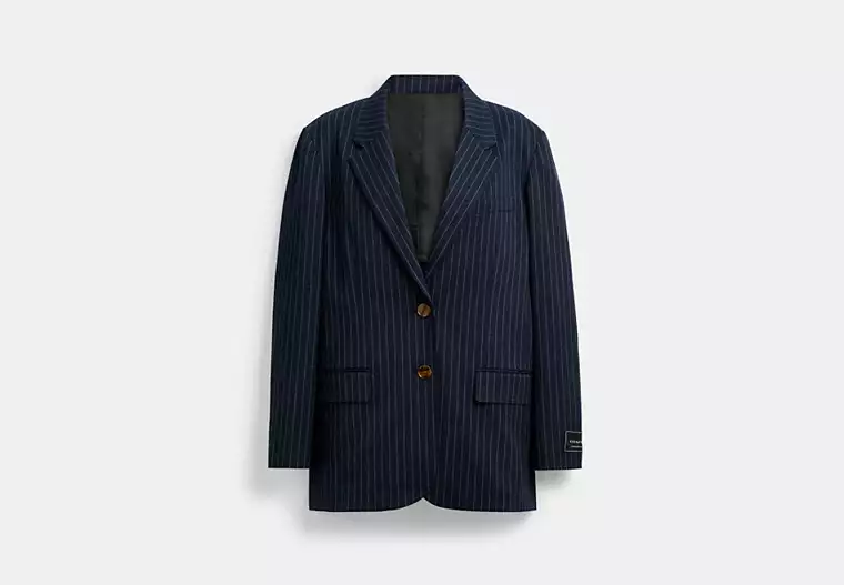 Single-breasted pinstriped blazer